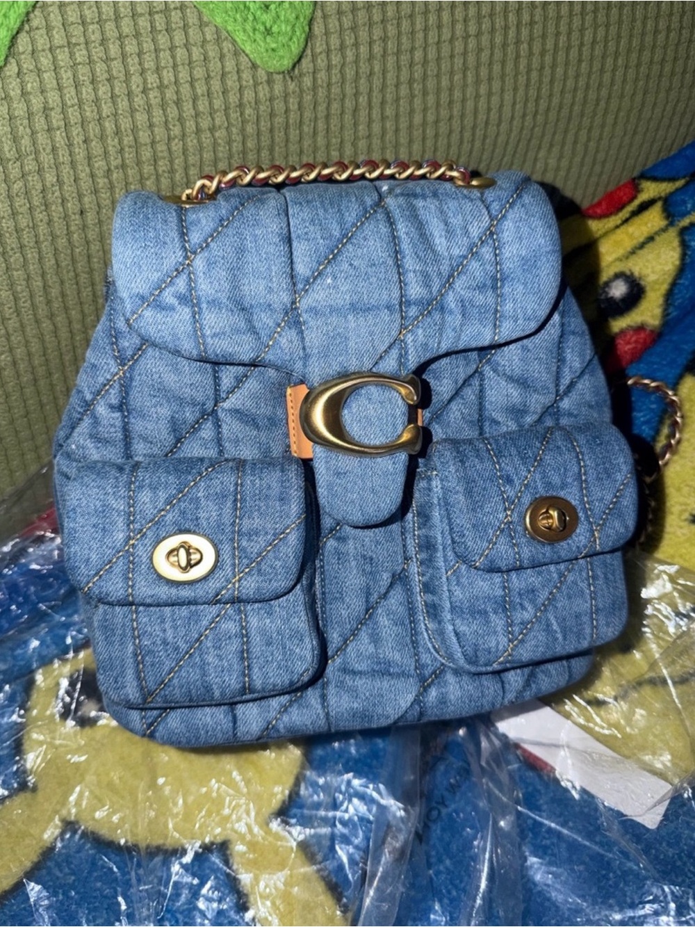 NWOT coach tabby denim backpack
